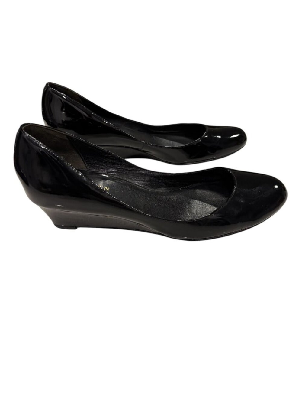 Cole Haan Wedge Heels Black Patent Leather Pumps Womens 9B - Picture 7 of 12